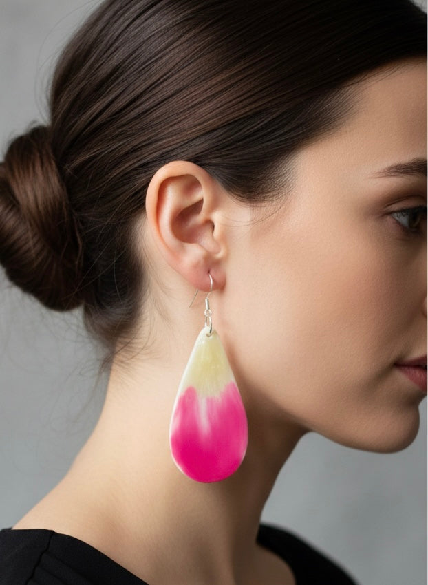 Two-Color Polymer Clay Petal Earrings