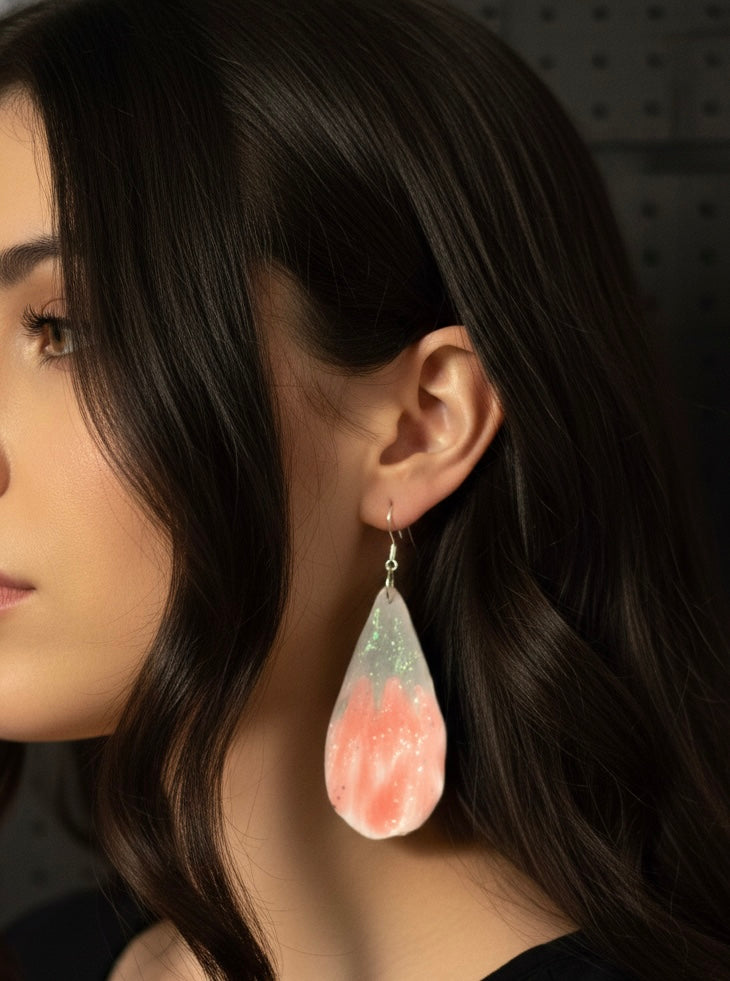 Two-Color Polymer Clay Petal Earrings
