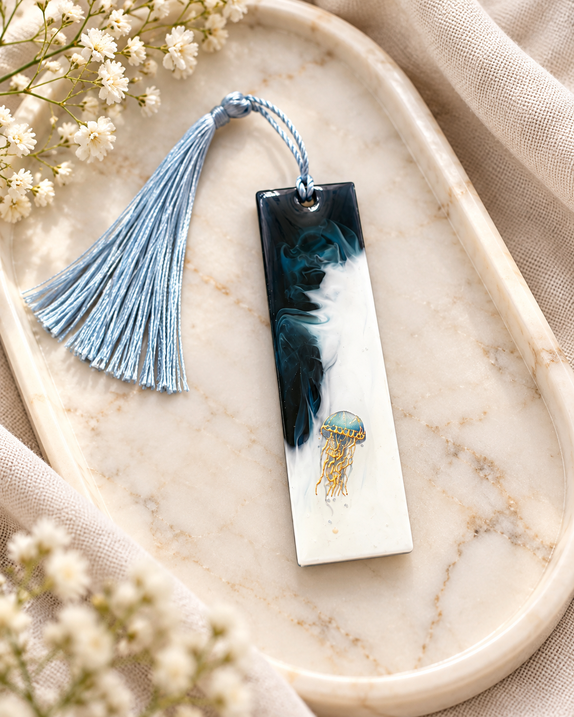 Ocean-Inspired Resin Bookmark