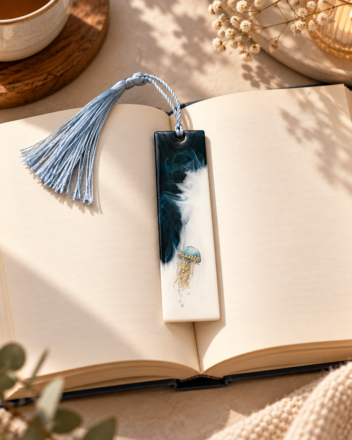 Ocean-Inspired Resin Bookmark