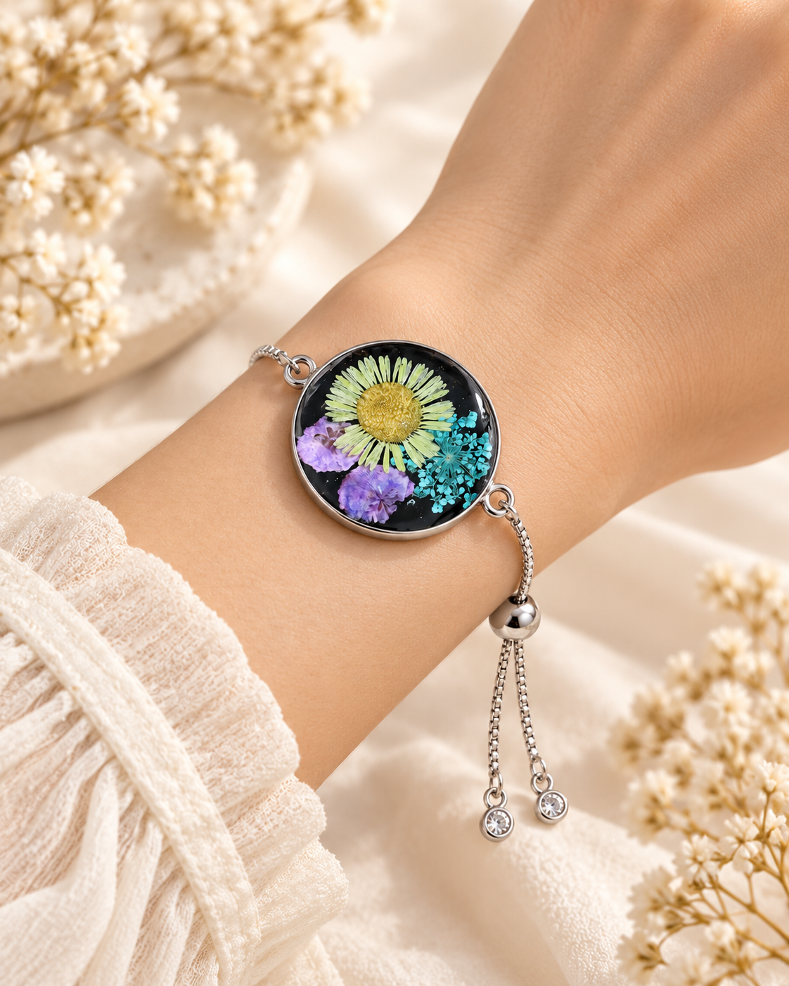 Botanical Garden Adjustable Resin Bracelet