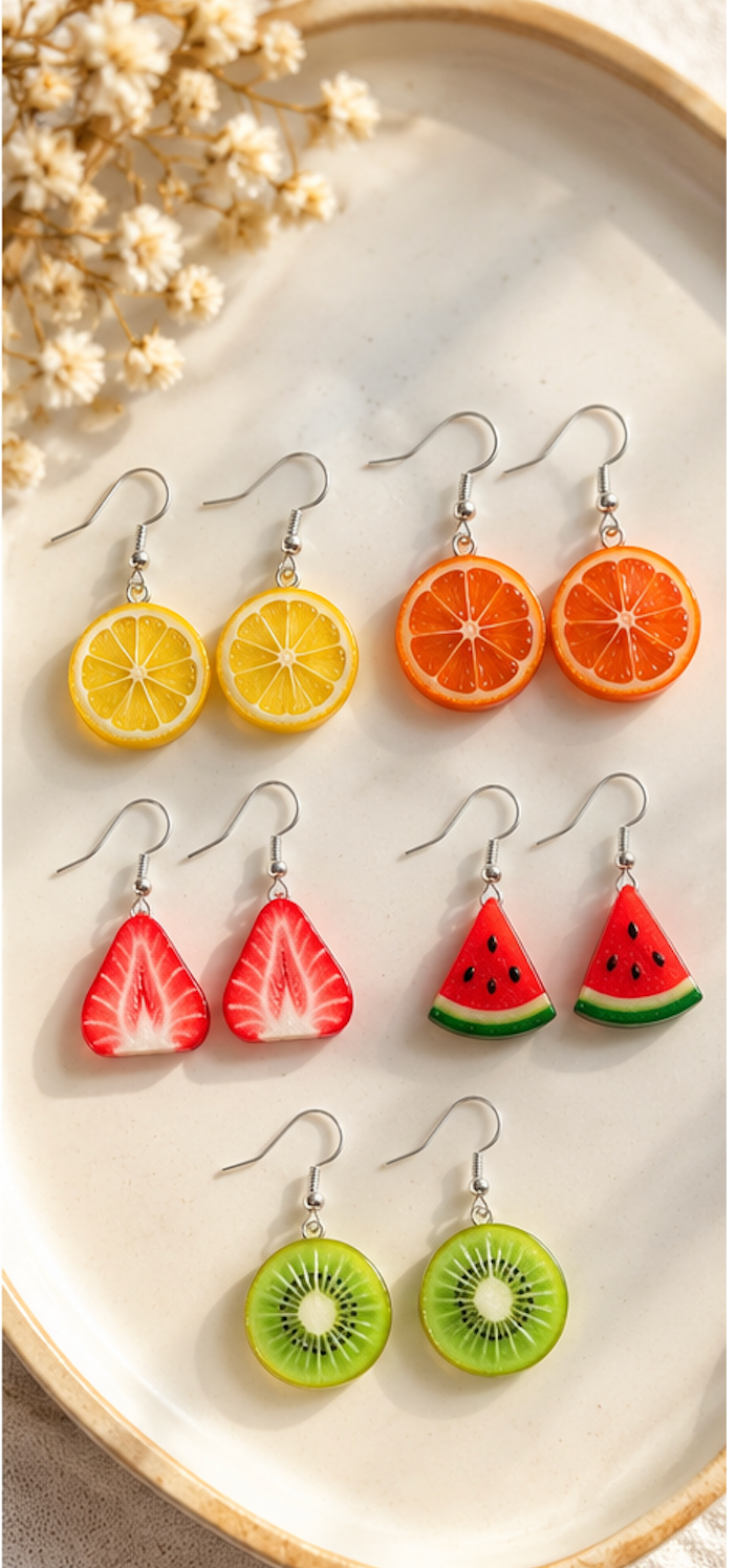 Fruity Fun Drop Earrings – Choose Your Fruit