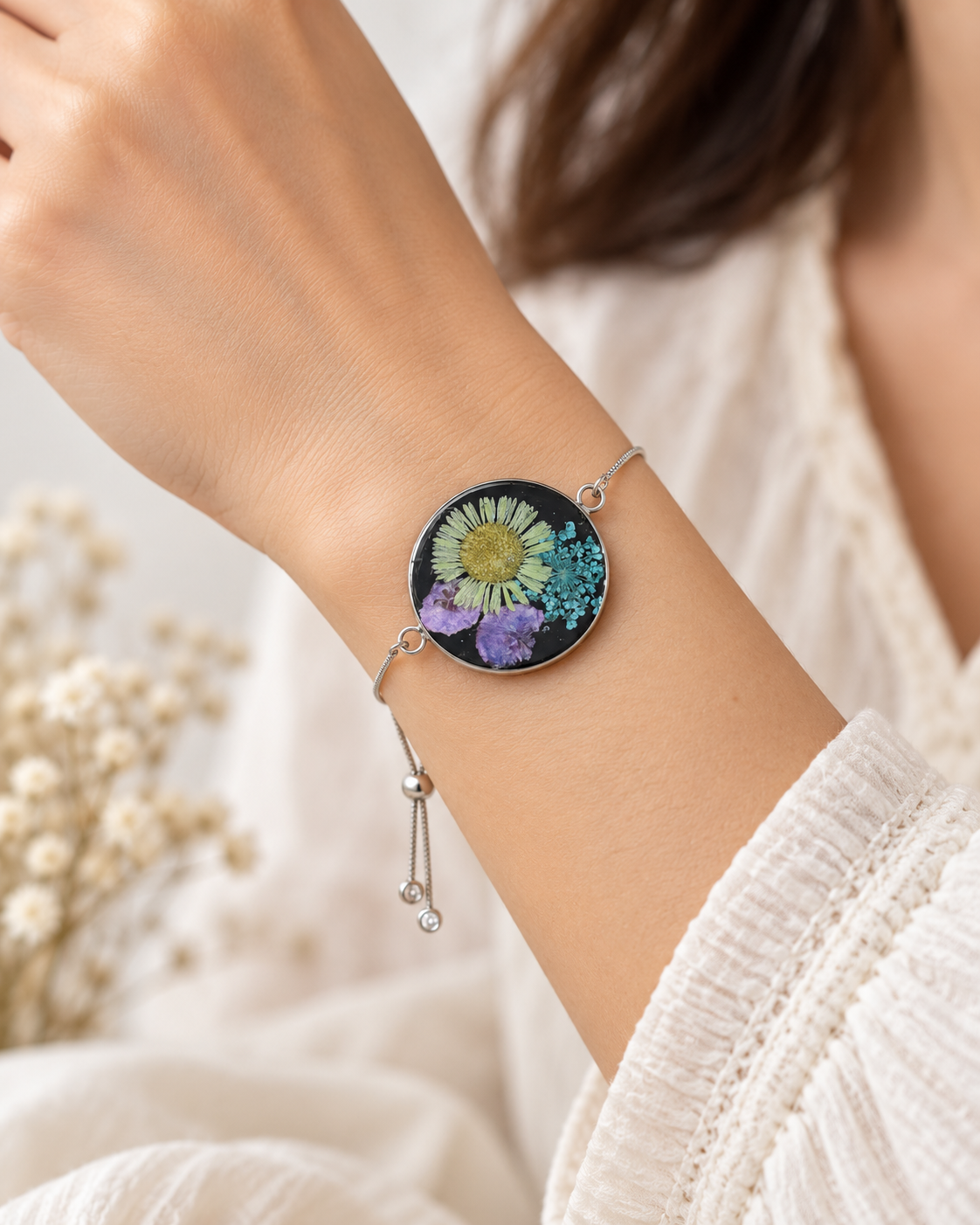 Botanical Garden Adjustable Resin Bracelet