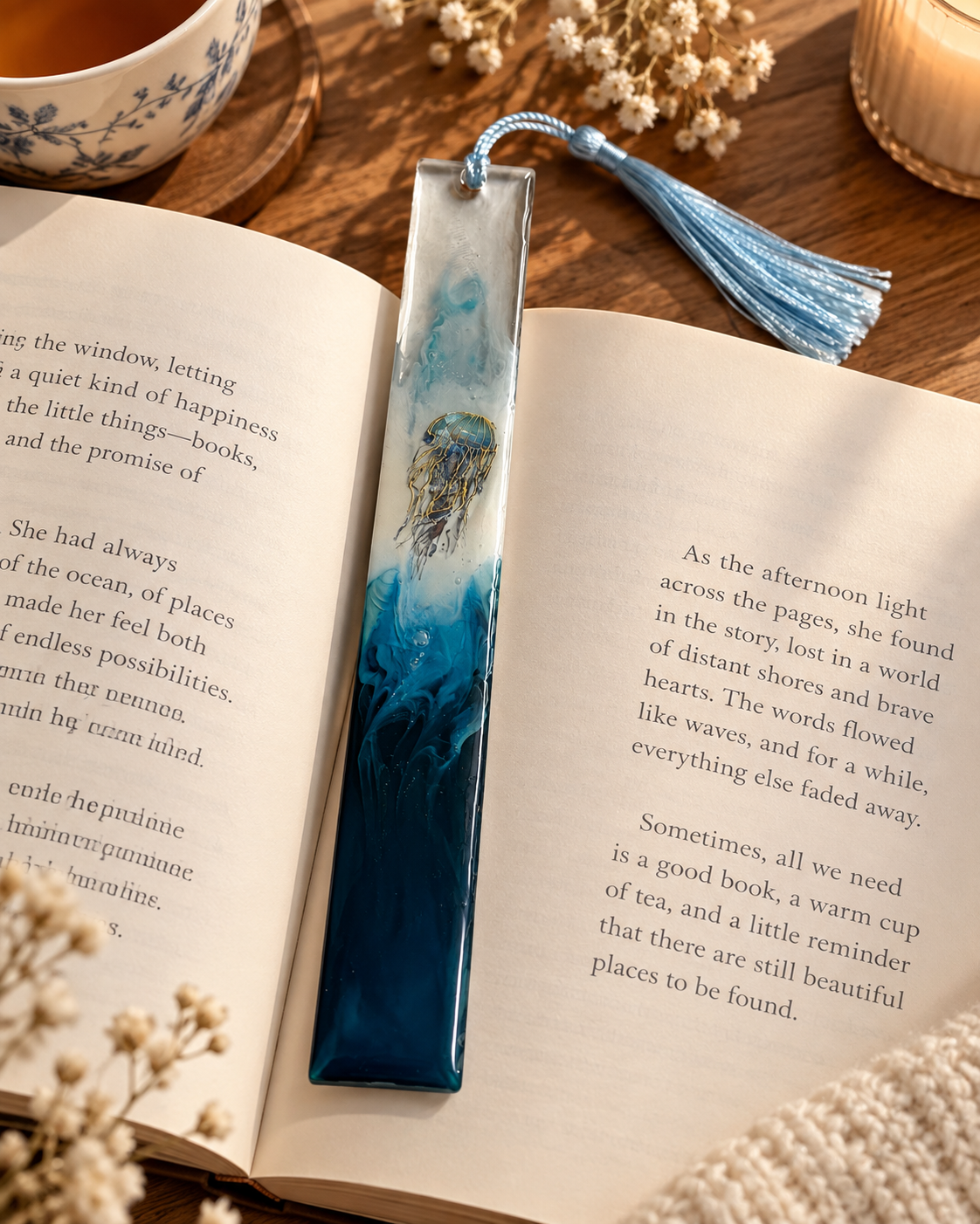 Ocean-Inspired Resin Bookmark