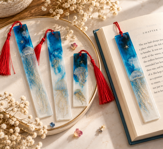 Ocean Jellyfish Resin Bookmarks