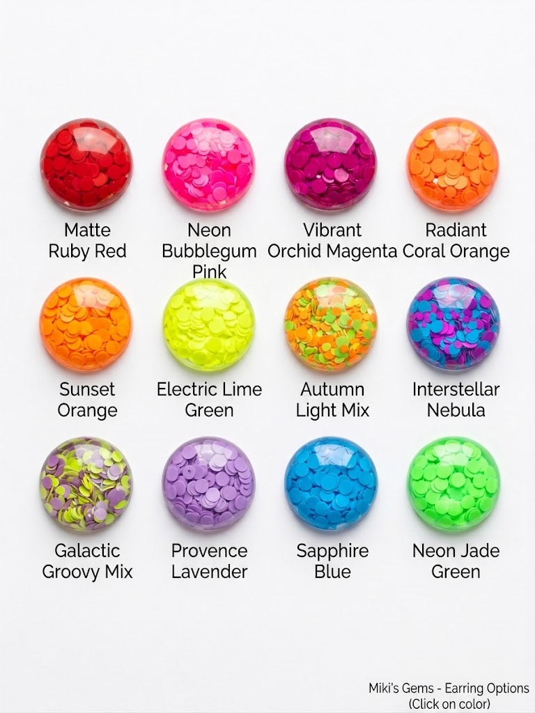 Custom Confetti Resin Earrings – Heart or Star