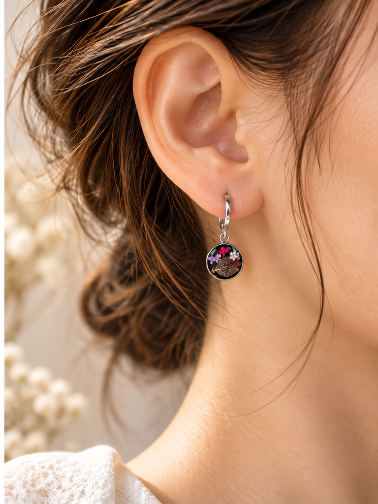 Multicolor Botanical Mini Resin Earrings