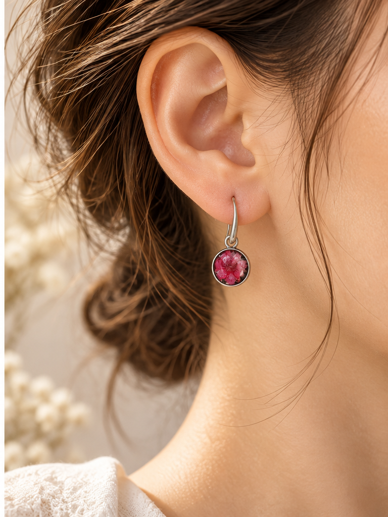 Natural Flower Mini Resin Earrings