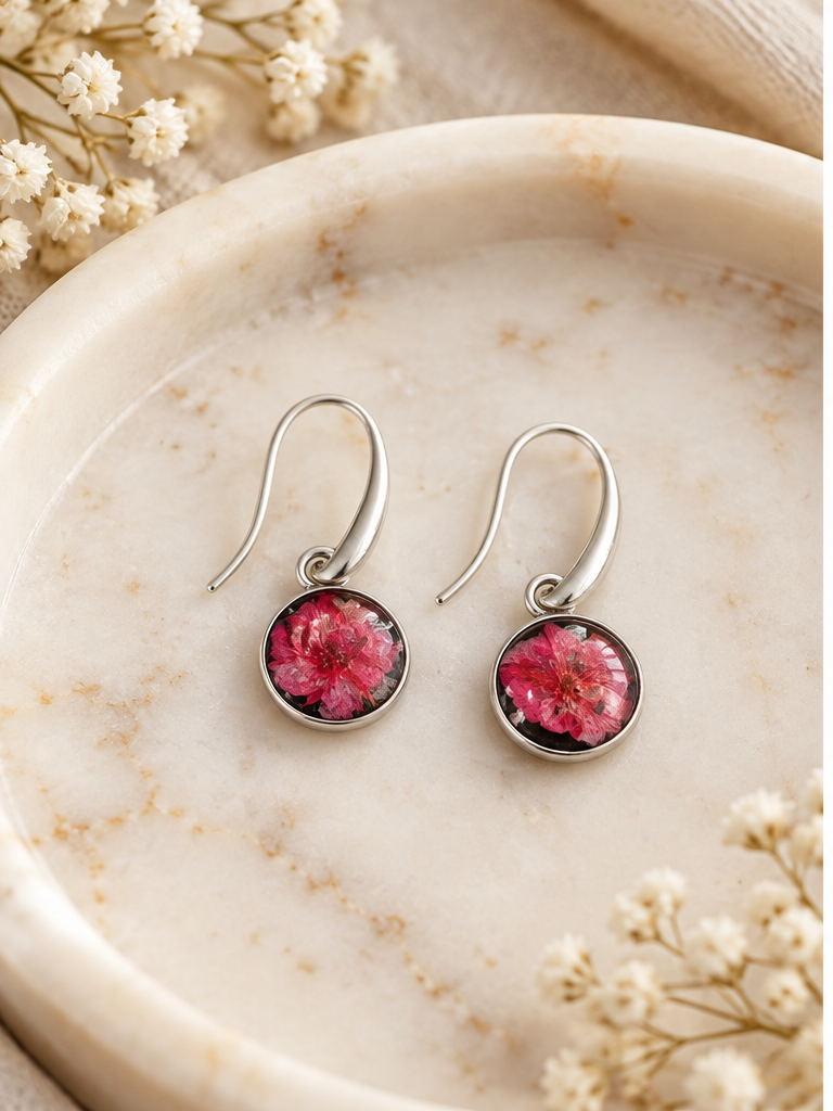 Natural Flower Mini Resin Earrings