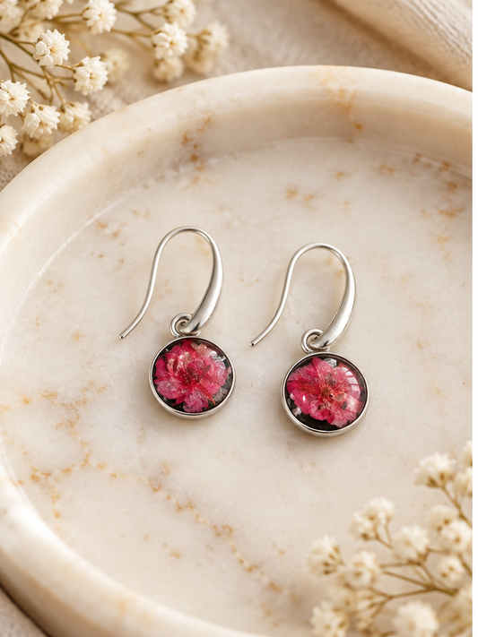 Natural Flower Mini Resin Earrings